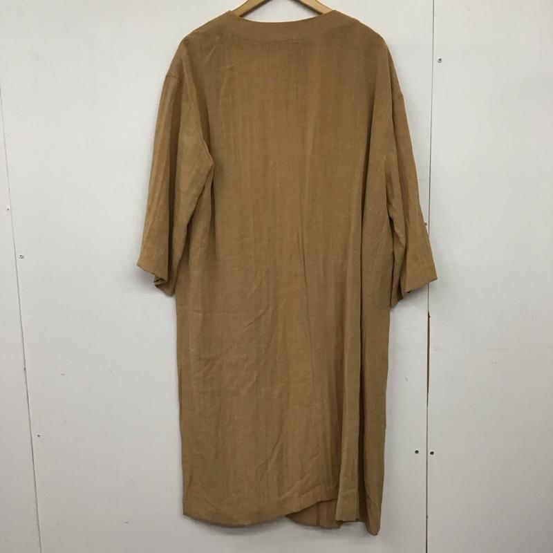 ジーナシス JEANASIS カーディガン 七分袖 JS070984SR ロングカーディガン ポケット付 ガウン FREE 無地 ベージュ / ベージュ /  レディース USED 古着 中古 10151305