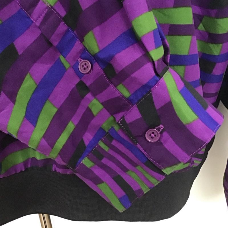 古着 USED カットソー 長袖 長袖シャツ カラーシャツ ポケットシャツ 長袖カットソー 柄シャツ 総柄 マルチカラー / マルチカラー /  メンズ USED 古着 中古 10112720