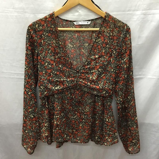 ザラ ZARA カットソー 長袖 S 総柄 マルチカラー / マルチカラー /  レディース USED 古着 中古 10121967