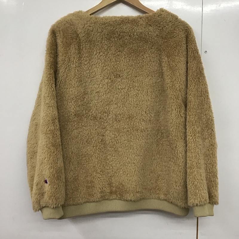 チャンピオン Champion ニット、セーター 長袖 CW-N606 クルーネックフリースジャケット プルオーバー L ワンポイント キャメル / キャメル /  レディース USED 古着 中古 10143802
