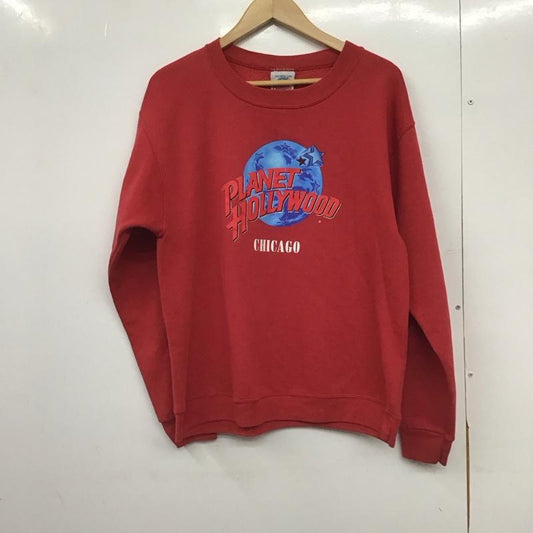古着 USED トレーナー 長袖 長袖トレーナー スウェット クルーネック プルオーバー planethollywood usa製 M プリント 赤 / レッド /  メンズ USED 古着 中古 10149148