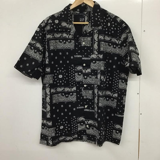 ギャップ GAP シャツ、ブラウス 半袖 半袖シャツ プリントシャツ ポケットシャツ L プリント 黒 / ブラック /  メンズ USED 古着 中古 10132818