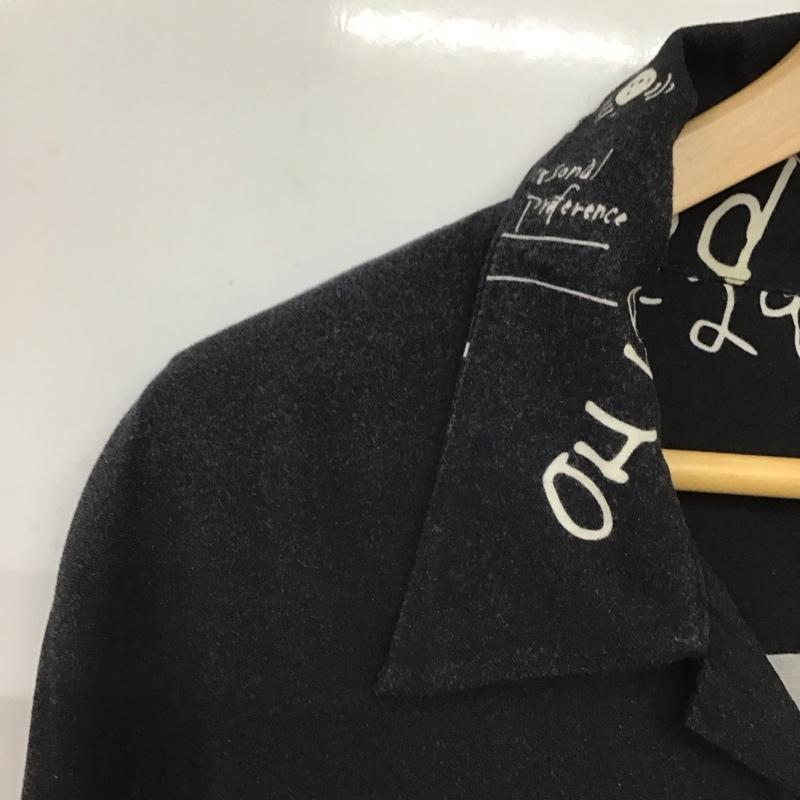 ハイドアンドシーク HIDE AND SEEK シャツ、ブラウス 長袖 hs-030223 長袖シャツ プリントシャツ オープンカラーシャツ XL プリント 黒 / ブラック / X 白 / ホワイト /  メンズ USED 古着 中古 10136138