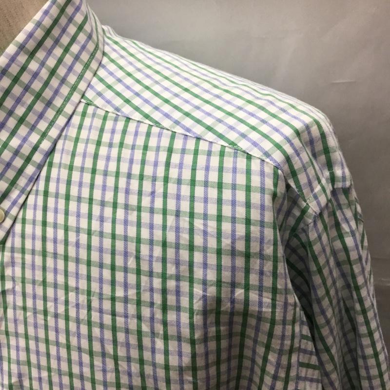 チャップス CHAPS シャツ、ブラウス 長袖 ボタンダウン 胸ポケット チェック 白 / ホワイト / X 緑 / グリーン / X 青 / ブルー /  メンズ USED 古着 中古 10116101
