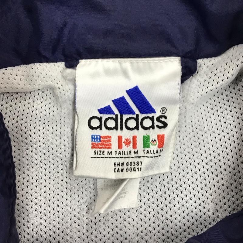 アディダス adidas ジャケット、上着 ジャンパー、ブルゾン ジップアップジャケット ジャンパー ジャケット カジュアルジャケット アウター M ロゴ、文字 紺 / ネイビー /  メンズ USED 古着 中古 10117450