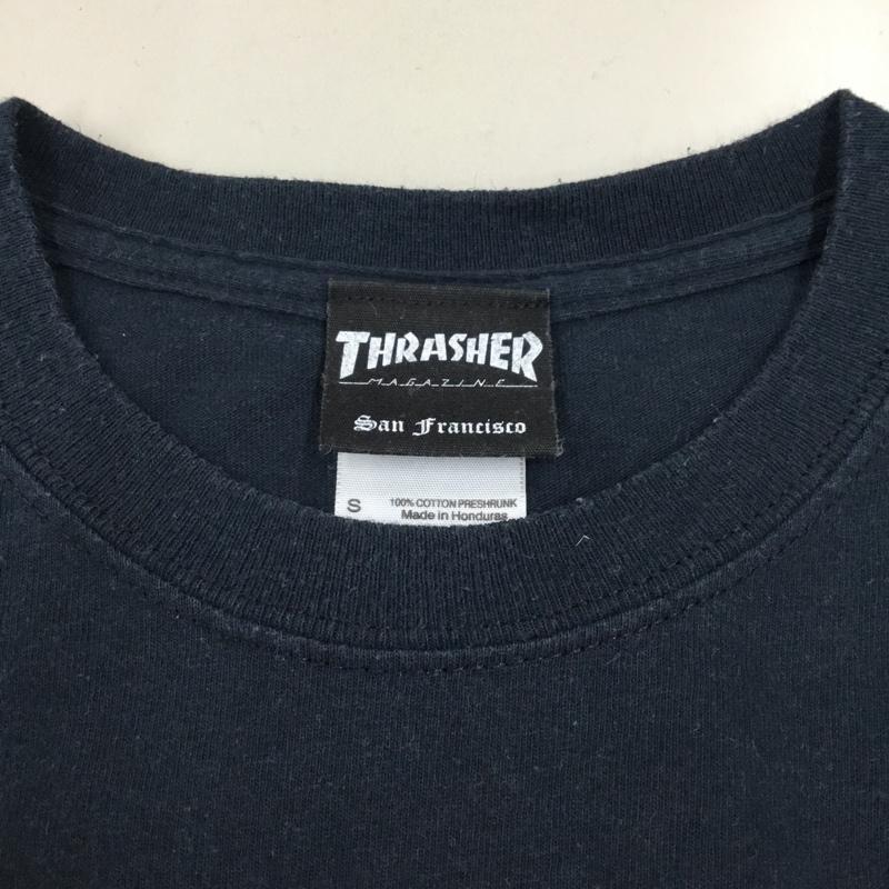 スラッシャー THRASHER Tシャツ 半袖 S ロゴ、文字 紺 / ネイビー /  メンズ USED 古着 中古 10112734