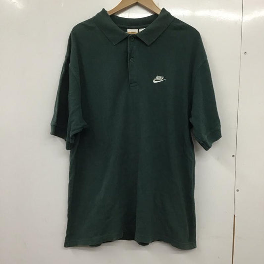 ナイキ NIKE ポロシャツ 半袖 L ロゴ、文字 緑 / グリーン /  メンズ USED 古着 中古 10138192