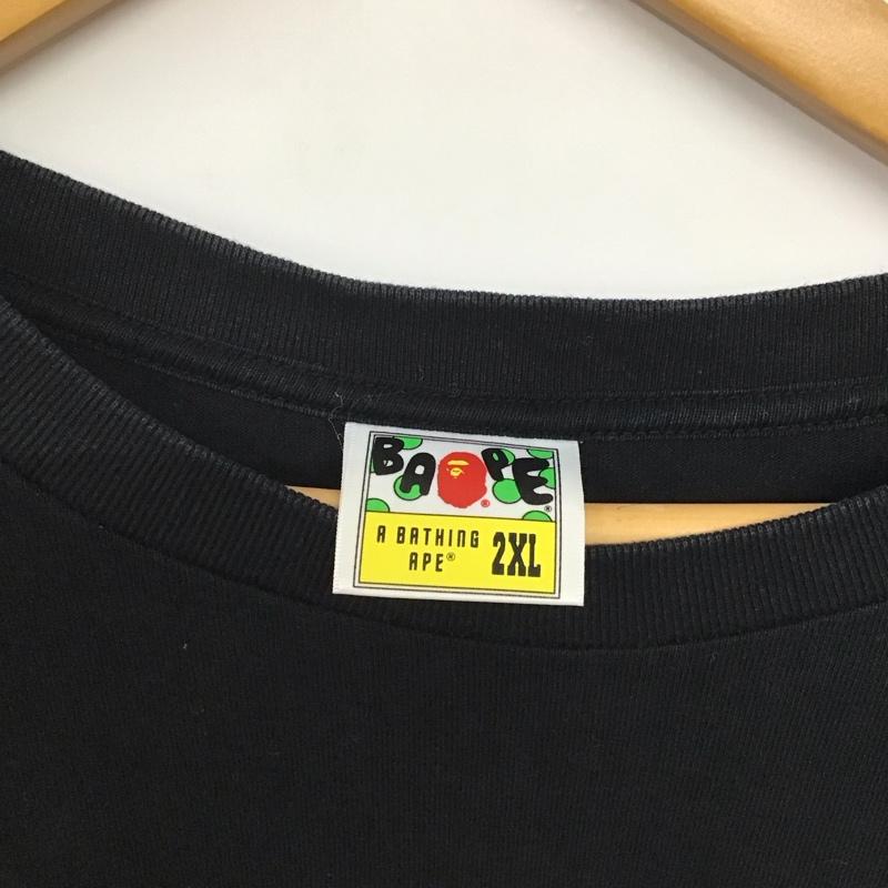 ベイプ BAPE カットソー 長袖 長袖カットソー 無地カットソー クルーネック XXL 無地 黒 / ブラック /  メンズ USED 古着 中古 10141411