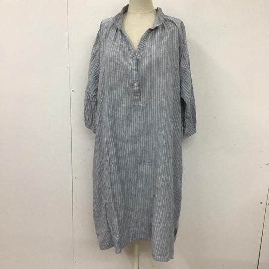 サマンサモスモス Samansa Mos2 ワンピース ロングスカート 半袖シャツワンピース ロングワンピース ノーカラーシャツワンピース M ストライプ マルチカラー / マルチカラー /  レディース USED 古着 中古 10113806