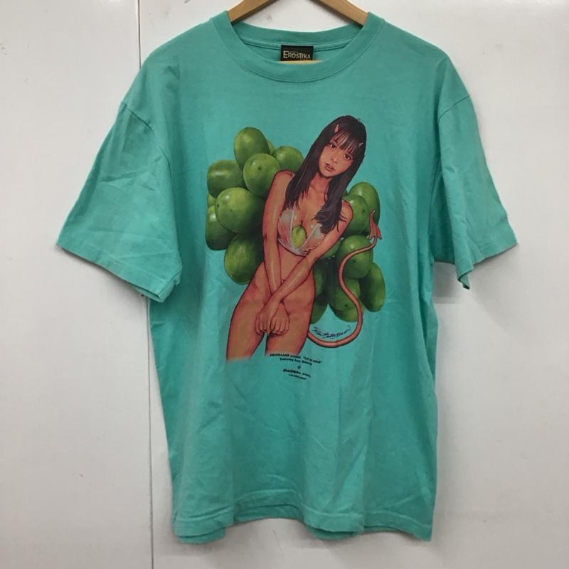 エロスティカ EROSTiKA Tシャツ 半袖 Muscat マスカット KANA MOMONOGI XL プリント 水色 / ライトブルー /  メンズ USED 古着 中古 10123383