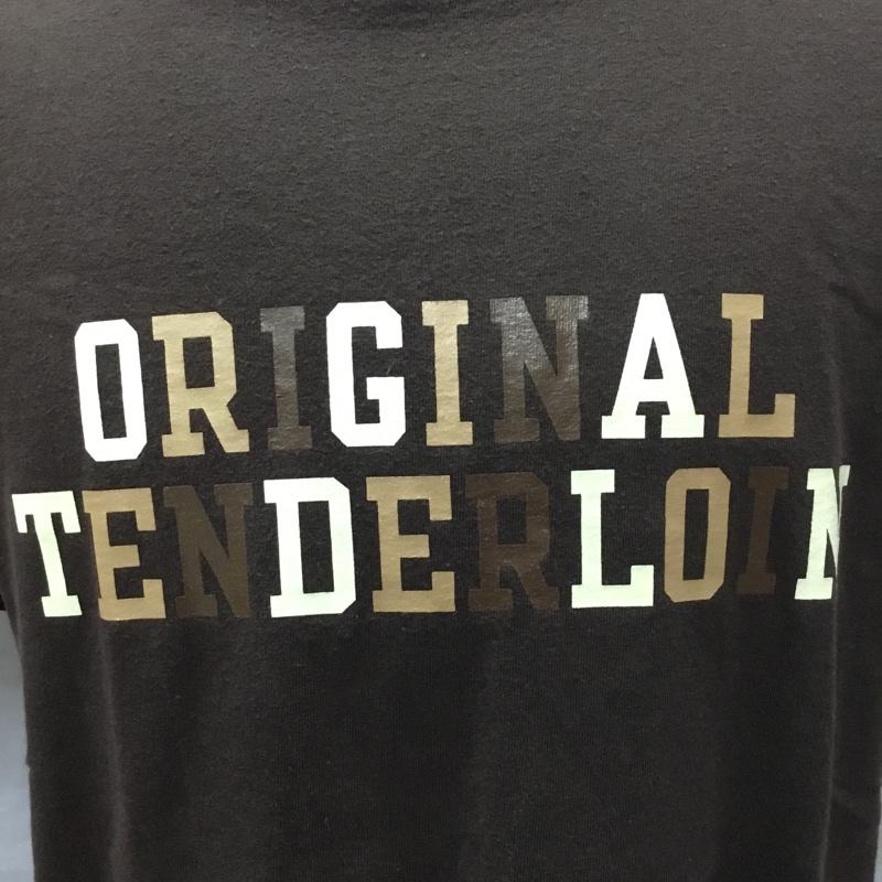 テンダーロイン TENDERLOIN Tシャツ 半袖 半袖カットソー プリントTシャツ クルーネックカットソー L ロゴ、文字 茶 / ブラウン /  メンズ USED 古着 中古 10115158