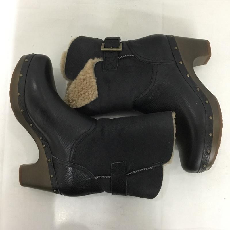 アグ UGG ブーツ ショートブーツ 1003856 AMORET ヒール 裏ボア 23cm 23.0cm ロゴ、文字 黒 / ブラック /  レディース USED 古着 中古 10142179