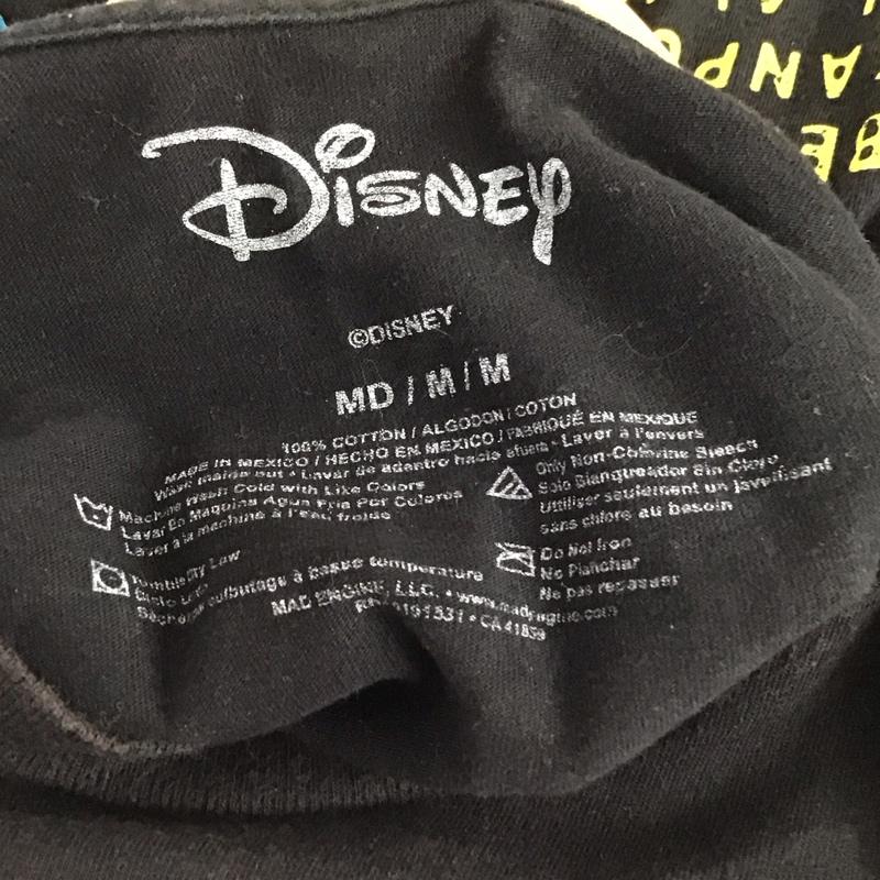 ディズニー Disney Tシャツ 半袖 M プリント X ロゴ、文字 黒 / ブラック /  メンズ USED 古着 中古 10134532