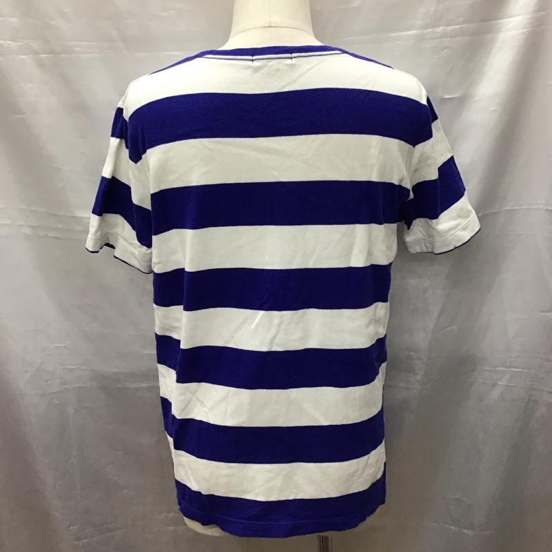 グローバルワーク GLOBAL WORK Tシャツ 半袖 GW021505TB クルーネック XL ボーダー柄 白 / ホワイト / X 青 / ブルー /  メンズ USED 古着 中古 10117053