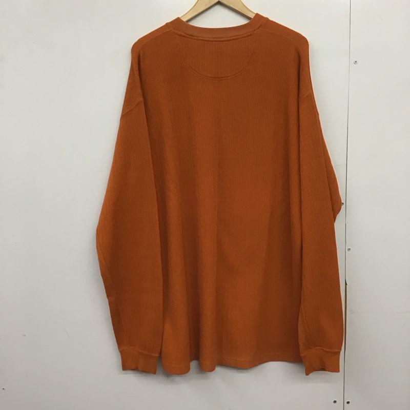 エニーチェ enyce カットソー 長袖 長袖カットソー クルーネックカットソー リブカットソー XL ロゴ、文字 橙 / オレンジ /  メンズ USED 古着 中古 10148379