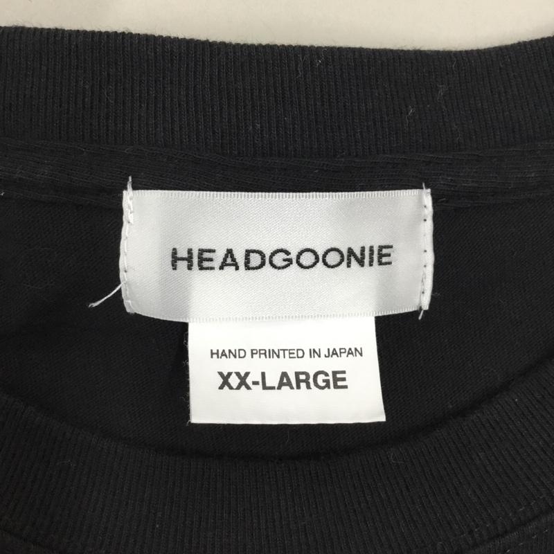 ヘッドグーニー HEADGOONIE Tシャツ 半袖 半袖カットソー プリントTシャツ クルーネックカットソー XXL ロゴ、文字 黒 / ブラック /  メンズ USED 古着 中古 10117534