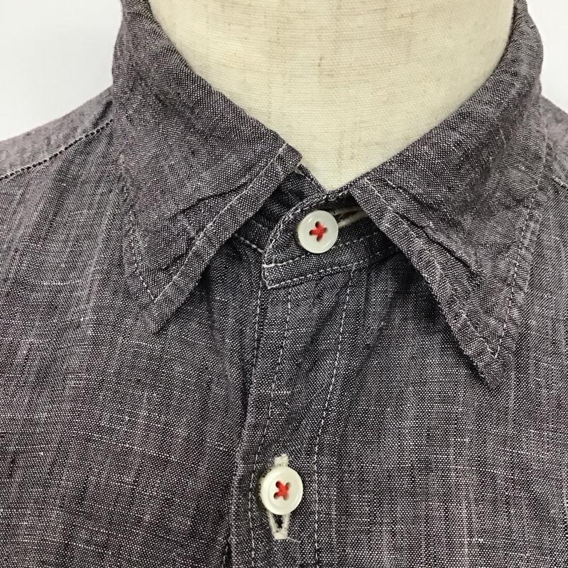 オアグローリー or Glory シャツ、ブラウス 長袖 長袖シャツ カラーシャツ ポケットシャツ 長袖カットソー M ロゴ、文字 灰 / グレー /  メンズ USED 古着 中古 10114674