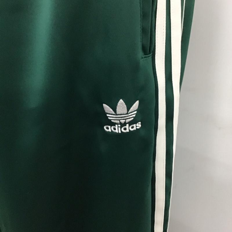 アディダス adidas ボトムス ボトムス 1W7002 ワイドレッグ トラックパンツ XS ロゴ、文字 緑 / グリーン / X 白 / ホワイト /  レディース USED 古着 中古 10120067