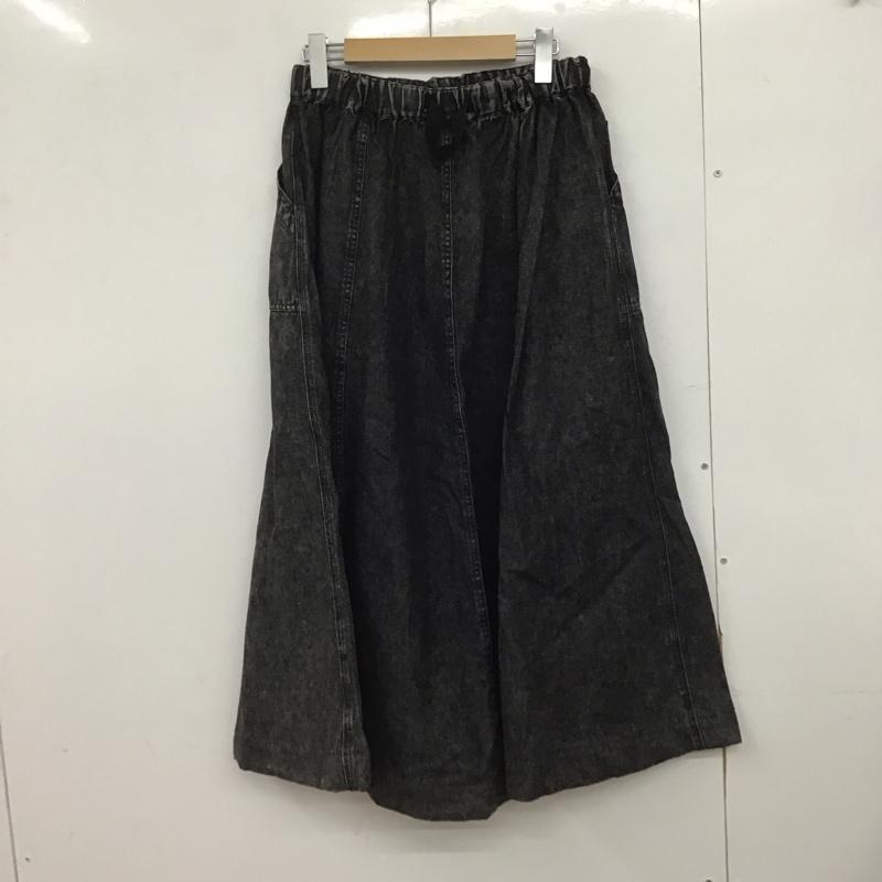 ニコアンド niko and... スカート ロングスカート L 無地 黒 / ブラック /  レディース USED 古着 中古 10147038