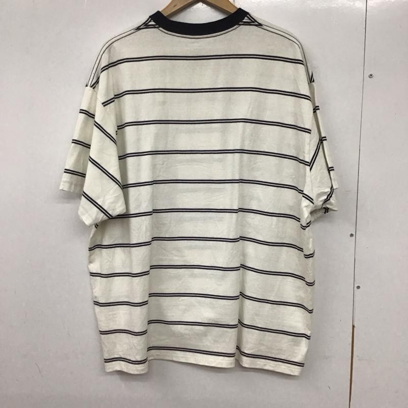 フレッシュサービス FreshService Tシャツ 半袖 半袖カットソー プリントTシャツ クルーネックカットソー ボーダー柄 白 / ホワイト / X 紺 / ネイビー /  メンズ USED 古着 中古 10134975