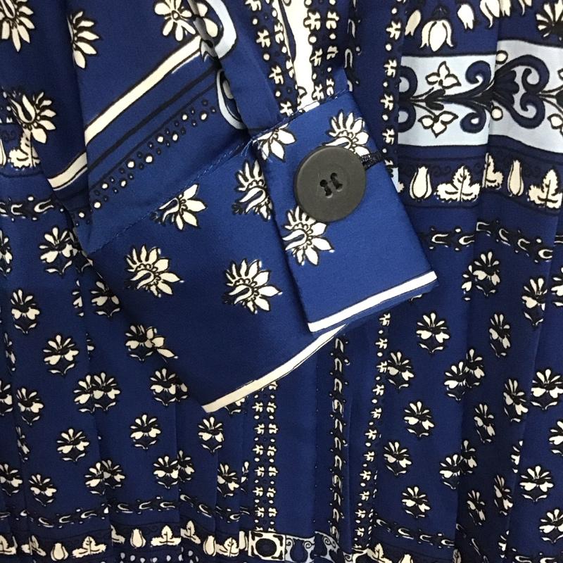 ザラ ZARA ワンピース ひざ丈スカート S プリント X 総柄 青 / ブルー /  レディース USED 古着 中古 10139863