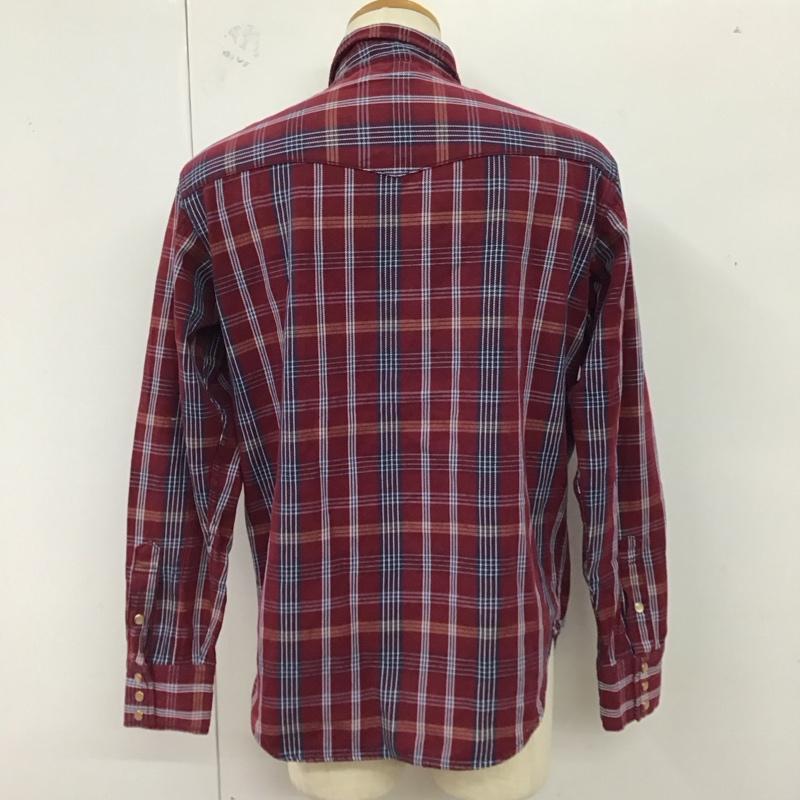 リーバイスレッドタブ Levi s RED TAB シャツ、ブラウス 長袖 ウエスタンシャツ L チェック えんじ / ワインレッド /  メンズ USED 古着 中古 10123296