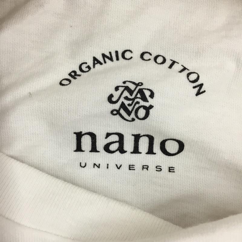 ナノユニバース nano・universe Tシャツ 半袖 672-0124096 オーガニックコットン M プリント 白 / ホワイト / X 紫 / パープル /  メンズ USED 古着 中古 10119329