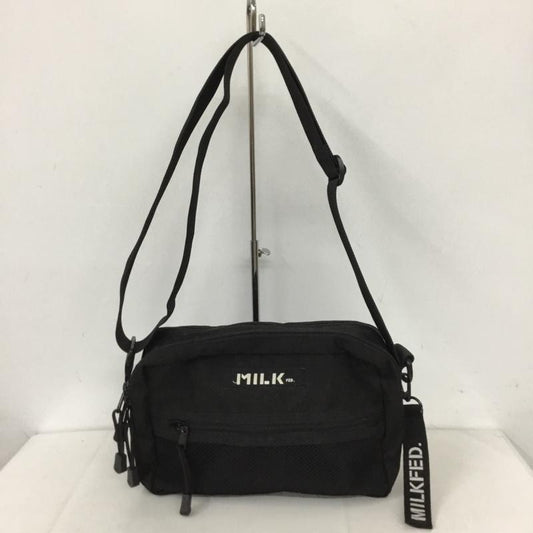 ミルクフェド MILKFED. ショルダーバッグ ショルダーバッグ 03182087 SHOULDER WIDE BAG MESH POCKET ロゴ、文字 黒 / ブラック /  レディース USED 古着 中古 10130413