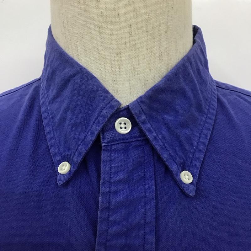 ラルフローレン RALPHLAUREN シャツ、ブラウス 半袖 ボタンダウンシャツ L 無地 青 / ブルー /  メンズ USED 古着 中古 10107907