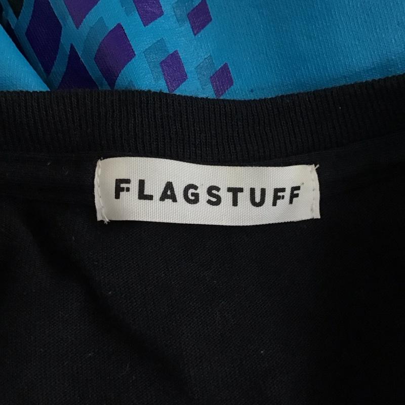 フラグスタフ FLAGSTUFF Tシャツ 半袖 半袖カットソー プリントTシャツ クルーネックカットソー ロゴ、文字 黒 / ブラック /  メンズ USED 古着 中古 10115615