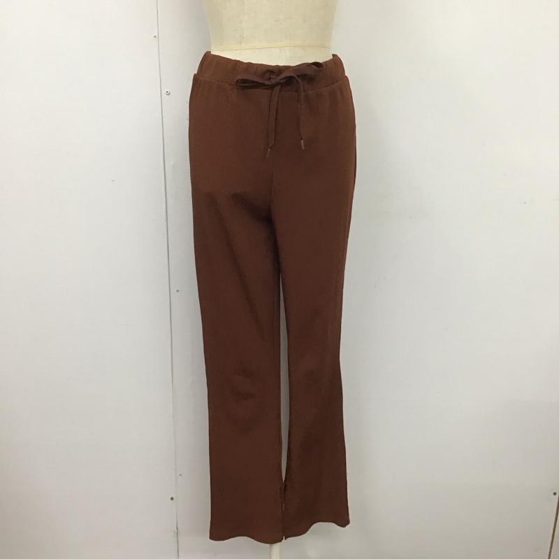 ジーナシス JEANASIS ボトムス ボトムス JS050284AK リブパンツ 裾スリット FREE 無地 茶 / ブラウン /  レディース USED 古着 中古 10113005