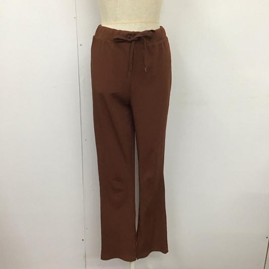 ジーナシス JEANASIS ボトムス ボトムス JS050284AK リブパンツ 裾スリット FREE 無地 茶 / ブラウン /  レディース USED 古着 中古 10113005