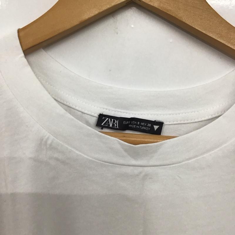 ザラ ZARA カットソー 半袖 S 無地 白 / ホワイト /  レディース USED 古着 中古 10141243
