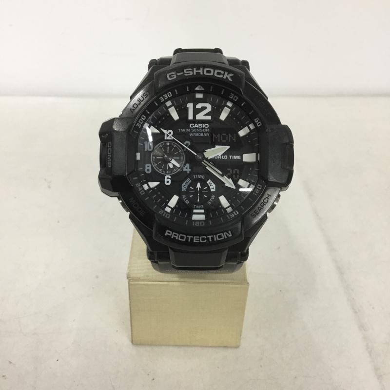 ジーショック G-SHOCK 腕時計 アナログ（クォーツ式） GA-1100 GRAVITYMASTER ロゴ、文字 黒 / ブラック /  メンズ USED 古着 中古 10140182