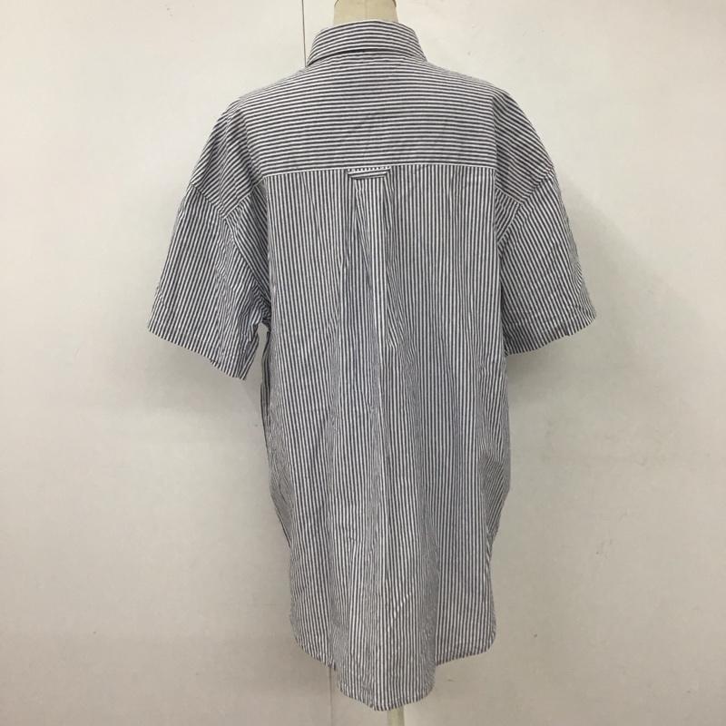 ユーエスポロアッスン U.S.POLO ASSN. シャツ、ブラウス 半袖 PLL12720WG WEGO別注 ビッグシルエットシャツ FREE ストライプ 白 / ホワイト / X 紺 / ネイビー /  レディース USED 古着 中古 10116487