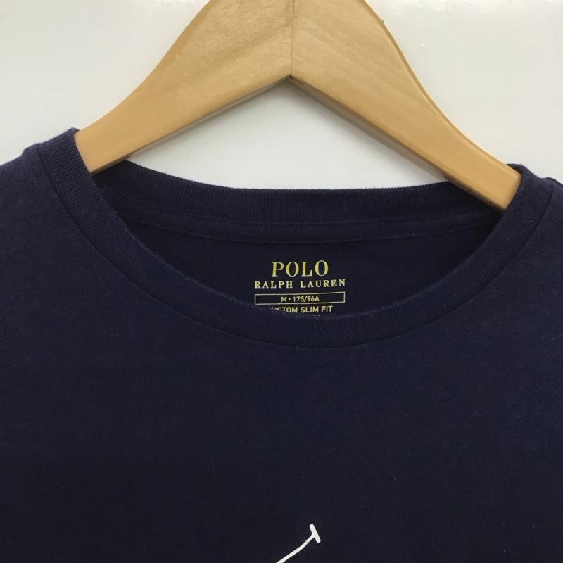 ポロラルフローレン POLO RALPH LAUREN Tシャツ 半袖 半袖カットソー プリントTシャツ クルーネックカットソー M ロゴ、文字 紺 / ネイビー /  メンズ USED 古着 中古 10148232