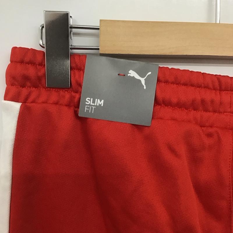 プーマ PUMA パンツ ワークパンツ、ペインターパンツ ワイドパンツ カジュアルパンツ ワークパンツ ジャージ M ロゴ、文字 赤 / レッド /  メンズ USED 古着 中古 10139287