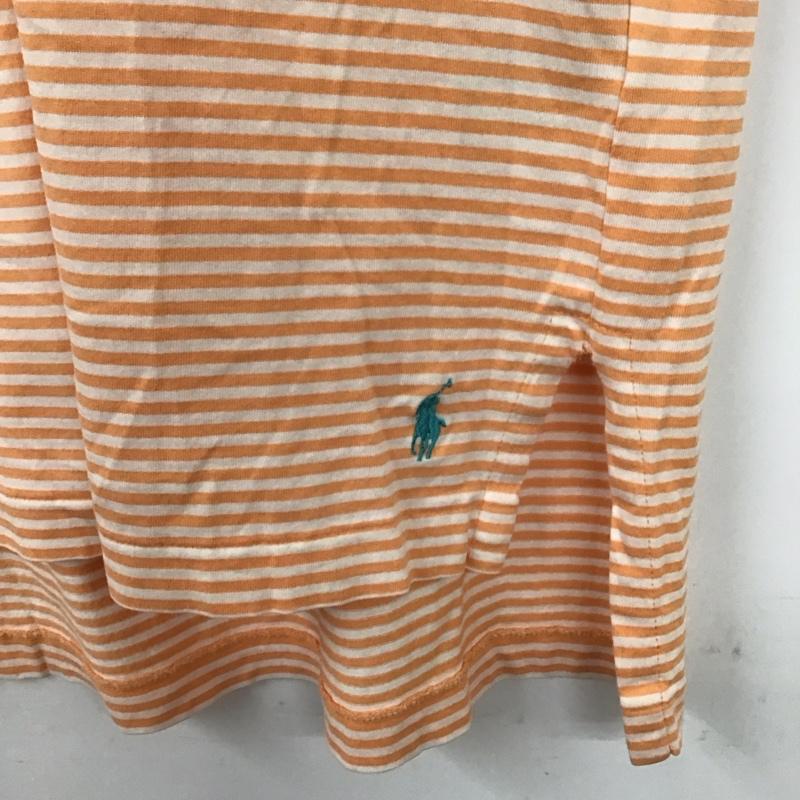 ポロバイラルフローレン Polo by RALPH LAUREN ポロシャツ 半袖 半袖ポロシャツ 半袖カットソー カラーシャツ M ボーダー柄 白 / ホワイト / X 橙 / オレンジ /  メンズ USED 古着 中古 10129490