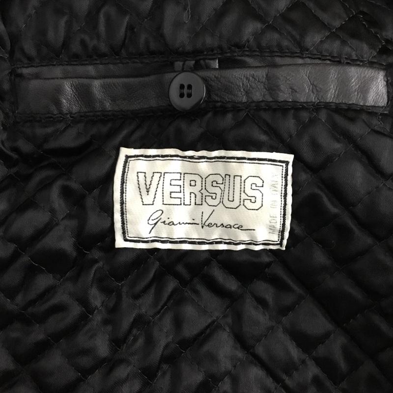 ウ゛ェルサスウ゛ェルサーチ VERSUSVERSACE ジャケット、上着 ジャンパー、ブルゾン ジップアップジャケット レザージャケット アウター 36 無地 茶 / ブラウン /  メンズ USED 古着 中古 10120664