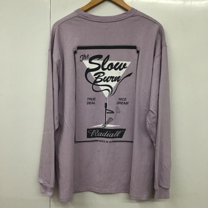 ラディアル RADIALL カットソー 長袖 長袖カットソー プリントカットソー クルーネック mashup L ロゴ、文字 紫 / パープル /  メンズ USED 古着 中古 10131009