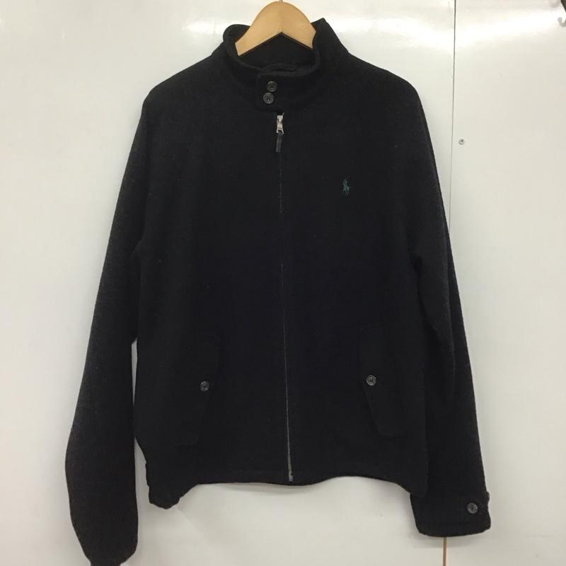 ポロバイラルフローレン Polo by RALPH LAUREN ジャケット、上着 ジャケット、ブレザー ジップアップジャケット アウター 古着 スタンドカラー M ロゴ、文字 黒 / ブラック /  メンズ USED 古着 中古 10143437
