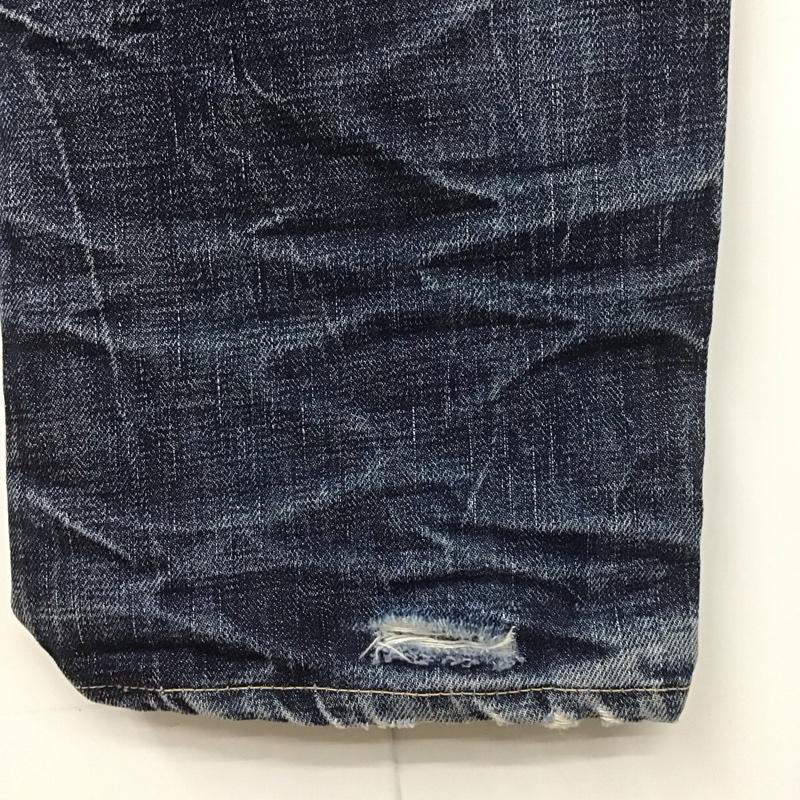 エターナル ETERNAL パンツ デニム、ジーンズ デニムパンツ ストレートパンツ ダメージジーンズ ワイドパンツ 34 総柄 インディゴ / インディゴ /  メンズ USED 古着 中古 10107200