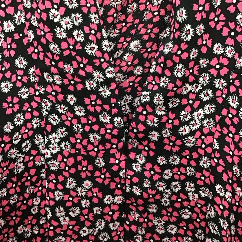 ザラベーシック ZARA BASIC ワンピース ロングスカート 4387 254 330 スリット ギャザー M 花柄 黒 / ブラック / X 桃 / ピンク /  レディース USED 古着 中古 10129182