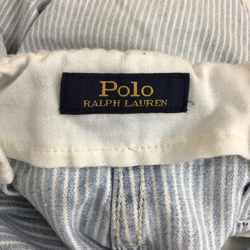 ポロラルフローレン POLO RALPH LAUREN ボトムス ボトムス ガウチョパンツ ベルト付き ストライプ 水色 / ライトブルー / X 白 / ホワイト /  レディース USED 古着 中古 10118699