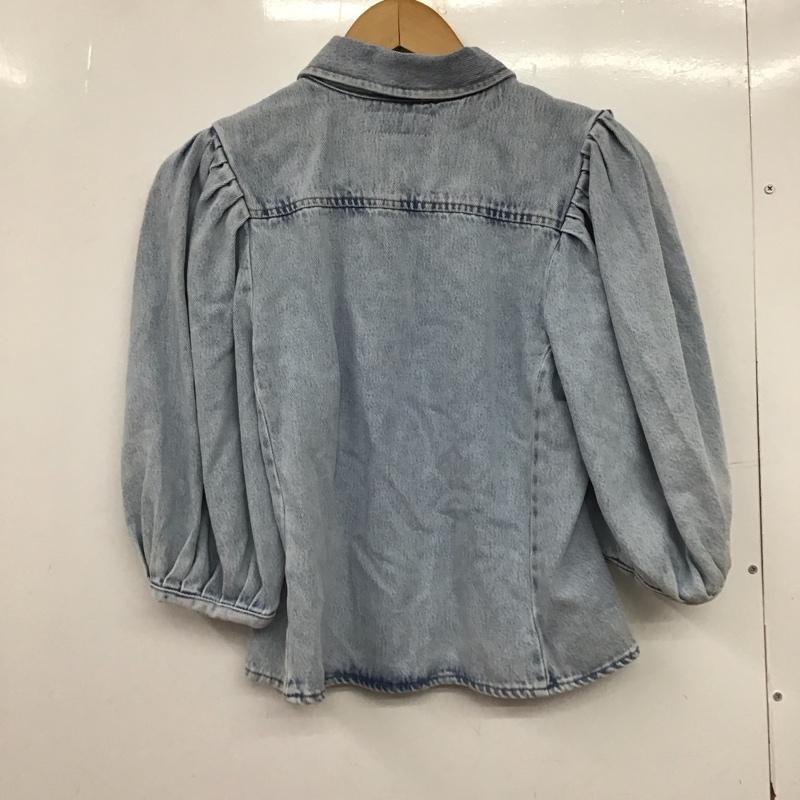 ザラ ZARA シャツ、ブラウス 半袖 デニムシャツ タグ付 L 無地 水色 / ライトブルー /  レディース USED 古着 中古 10151241