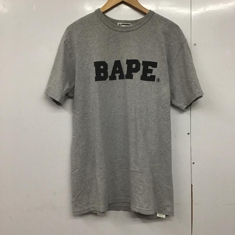 ベイプ BAPE Tシャツ 半袖 半袖カットソー プリントTシャツ クルーネックカットソー L プリント 灰 / グレー /  メンズ USED 古着 中古 10142627