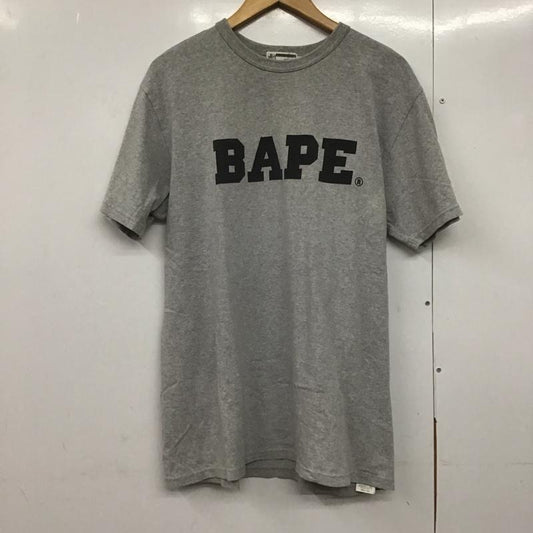 ベイプ BAPE Tシャツ 半袖 半袖カットソー プリントTシャツ クルーネックカットソー L プリント 灰 / グレー /  メンズ USED 古着 中古 10142627