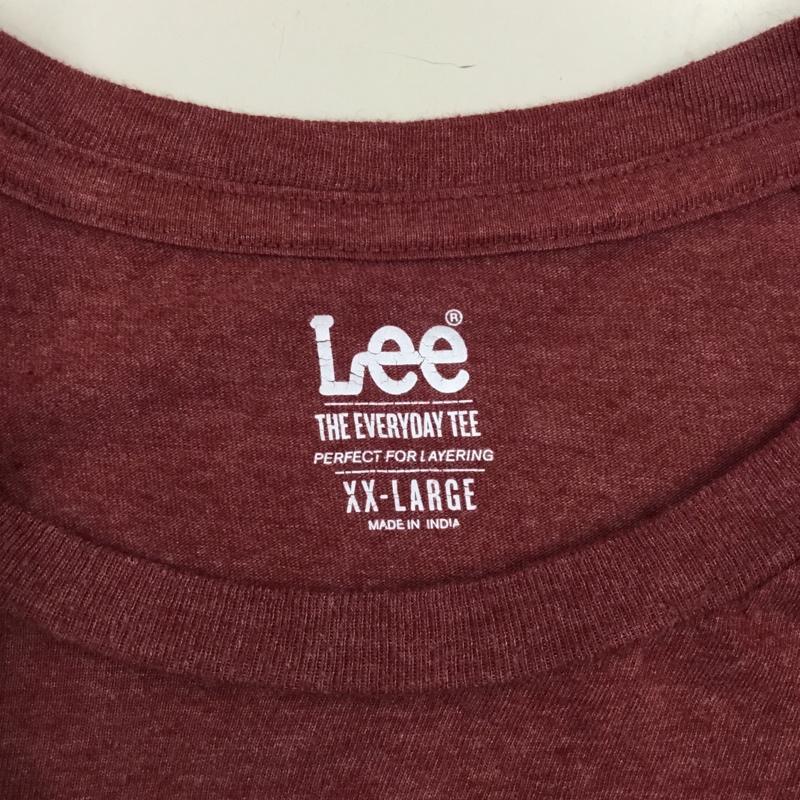 リー Lee Tシャツ 半袖 クルーネック XXL 無地 えんじ / ワインレッド /  メンズ USED 古着 中古 10115515