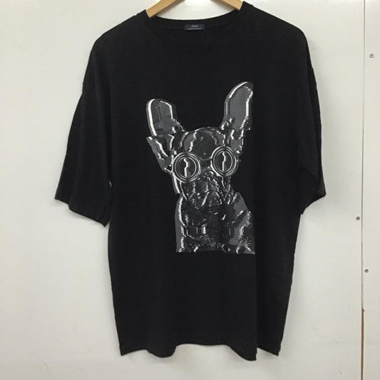 アイテムズ アーバンリサーチ ITEMS URBAN RESEARCH Tシャツ 半袖 IT15-11A029 カレッジロゴプリント リンガーTシャツ L プリント 黒 / ブラック /  メンズ USED 古着 中古 10134608
