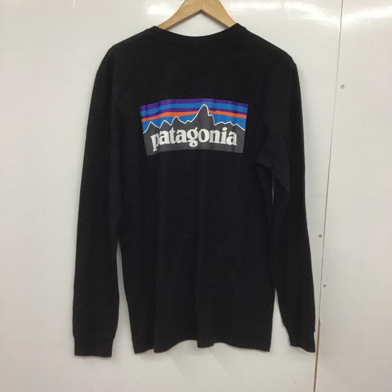 パタゴニア patagonia カットソー 長袖 長袖カットソー プリントカットソー クルーネック S ロゴ、文字 黒 / ブラック /  メンズ USED 古着 中古 10148240